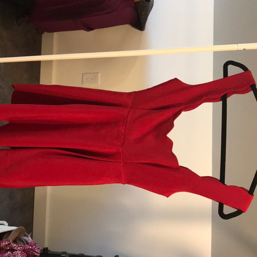 Nasty Gal size XS scalloped red dress